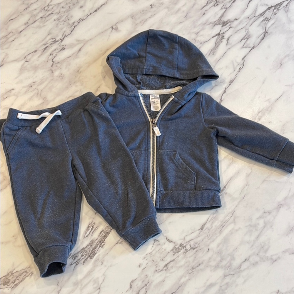 Cozy Blue Kids Hoodie and Jogger Set